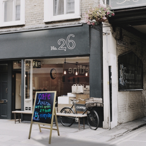 40.5" LED Lighted Message Writing Board on Wooden Easel