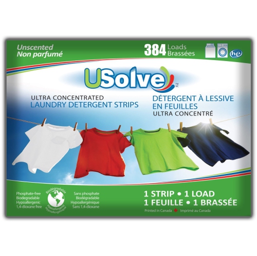 USolve Laundry Detergent Strips - Spring Breeze - 384 Loads