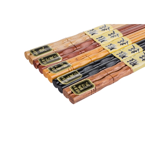 5 Pair Organic Classic Hardwood Japanese Reusable Wood Chopsticks