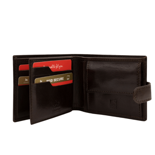 Portefeuille en cuir à deux volets Cavalinho - Marron - Protection RFID