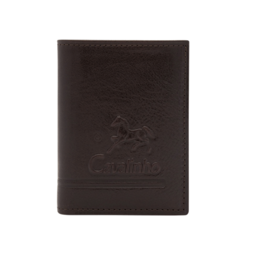 Portefeuille en cuir à trois volets Cavalinho - Marron - Protection RFID