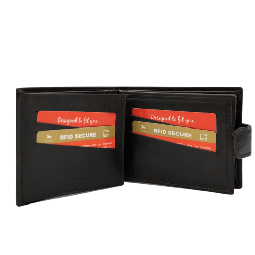 Cavalinho Bifold Leather Wallet - Black - handmade in Portugal & RFID protected