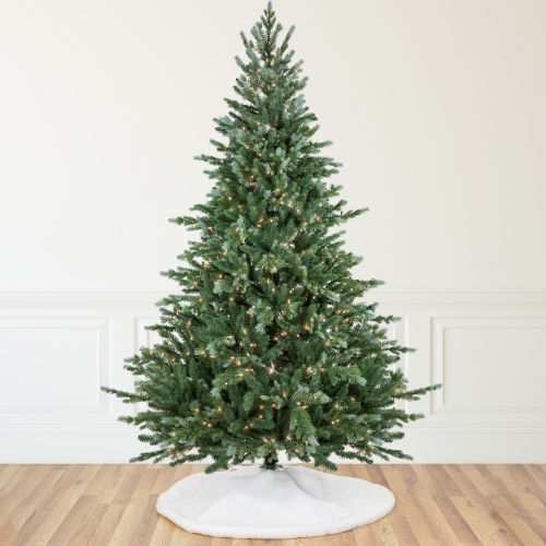 NORTHLIGHT  Real Touch Pre-Lit Medium Spruce Artificial Christmas Tree - 9' - Clear Lights In Blue