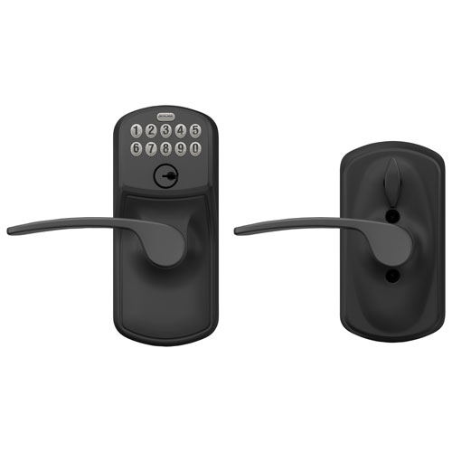 Serrure de porte à levier à clavier électronique de Schlage - Noir mat - Exclusivité Best Buy