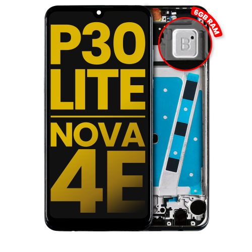Refurbished - Replacement LCD Assembly With Frame Compatible For Huawei P30 Lite / Nova 4e (6GB RAM) (Midnight Black)
