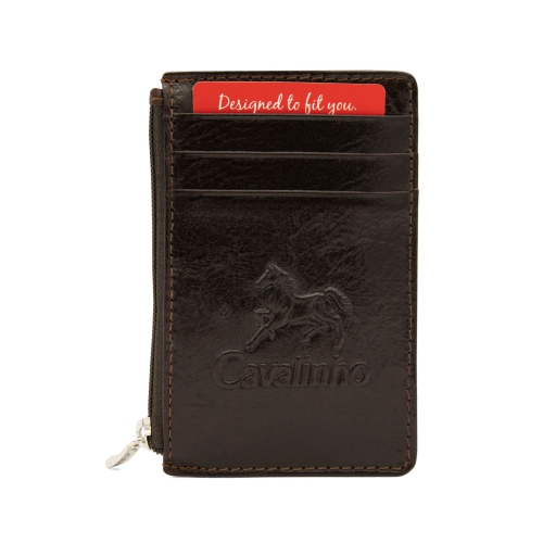 Cavalinho Gentleman Card Holder Slim Leather Wallet - Brown - RFID Protected