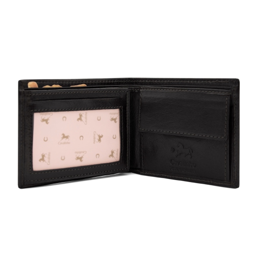Cavalinho Trifold Leather Wallet - Black - handmade in Portugal & RFID protected