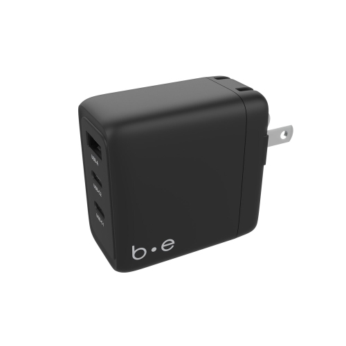 Blu Element Wall Charger 3 Port 65W PD 2USB-C & USB-A | Black Matt