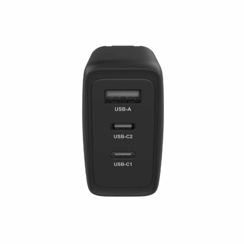 Blu Element Wall Charger 3 Port 65W PD 2USB-C & USB-A | Black Matt