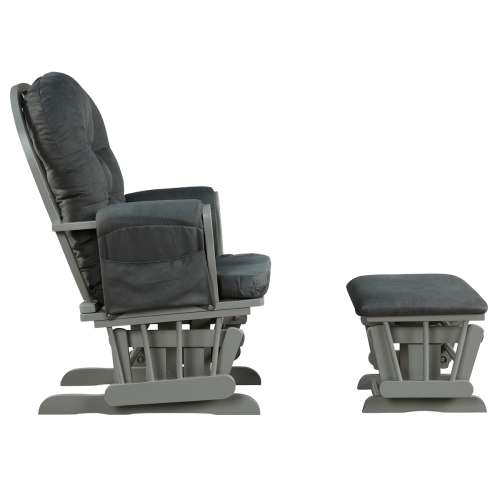 Topbuy Rocking Chair Baby Nursery Chair Glider with Ottoman &Storage Pocket