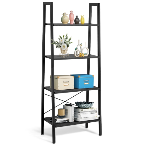 Topbuy 4-Tier Ladder Bookshelf Display Ladder Rack Free-Standing Plant
