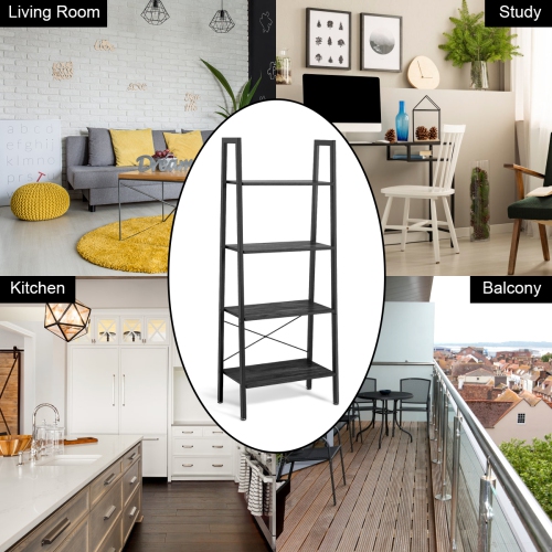 Topbuy 4-Tier Ladder Bookshelf Display Ladder Rack Free-Standing Plant