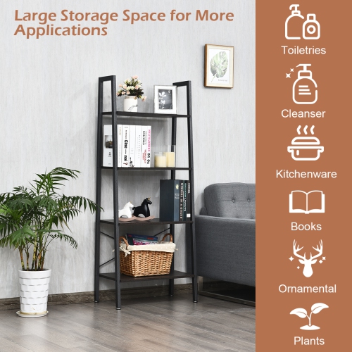 Topbuy 4-Tier Ladder Bookshelf Display Ladder Rack Free-Standing Plant