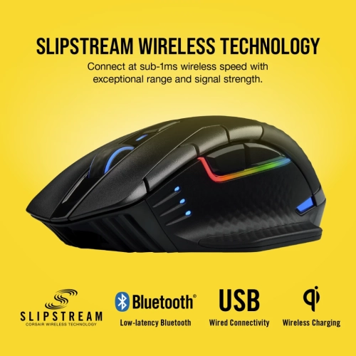 Corsair DARK CORE RGB PRO SE Wireless Gaming Mouse - 18000 DPI, Slipstream Technology, Qi Charging