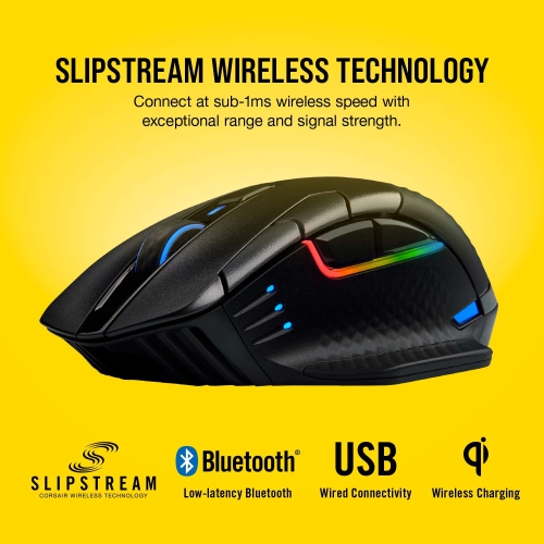Corsair DARK CORE RGB PRO SE Wireless Gaming Mouse - 18000 DPI, Slipstream Technology, Qi Charging