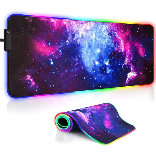 ULTREND  RGB Gaming Mouse Pad, Large 31.5 X 11.8 Inch, 12 Lighting Modes 7 Colors, And Anti-Slip Rubber Base