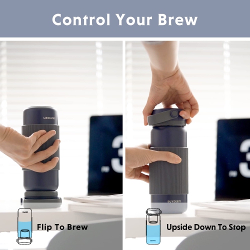 BUYDEEM CD1011 Double Walled Vacuum Insulated Flask with Removable Tea Infuser, Stainless Steel Portable Water Bottle, Keep Hot & Cold for Hours, 400 ml (14 oz)