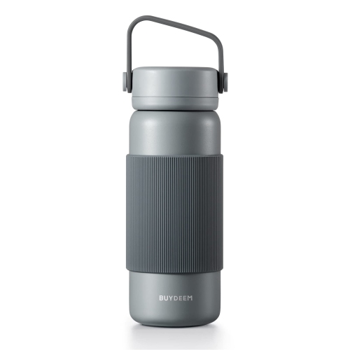BUYDEEM CD1011 Double Walled Vacuum Insulated Flask with Removable Tea Infuser, Stainless Steel Portable Water Bottle, Keep Hot & Cold for Hours, 400 ml (14 oz)