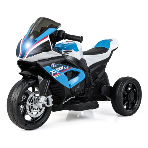 GYMAX  12V Kids Ride On Motorcycle Licensed Bmw 3 Wheels Electric Toy W/ Light & Music