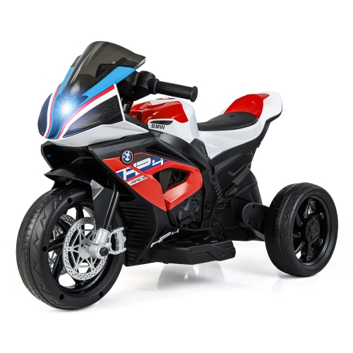 GYMAX  12V Kids Ride On Motorcycle Licensed Bmw 3 Wheels Electric Toy W/ Light & Music