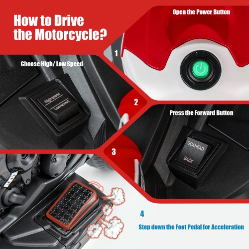 Gymax 12V Kids Ride on Motorcycle Licensed BMW 3 Wheels Electric Toy w/ Light & Music