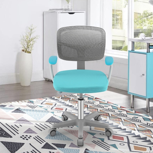 Gymax Kids Desk Chair Adjustable Height Children Study Chair w/ Auto Universal Casters Blue / Pink / Green / Purple