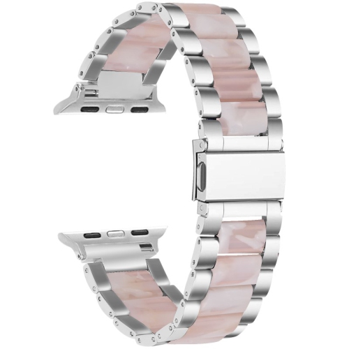 StrapsCo Stainless Steel & Resin Band for Apple Watch - Rose Gold & Pink - 38mm