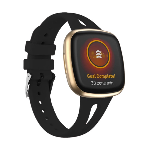 StrapsCo Bracelet sport ventilé pour Fitbit Sense 2 - Moyenne-Long - Noir