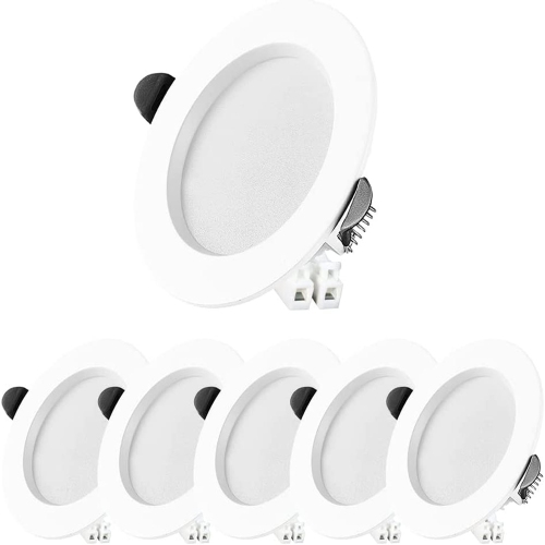 6 Pack 6 Inch 6" Slim Downlight Recessed Lights, Slim Ceiling Spotlight Downlights, Cool White