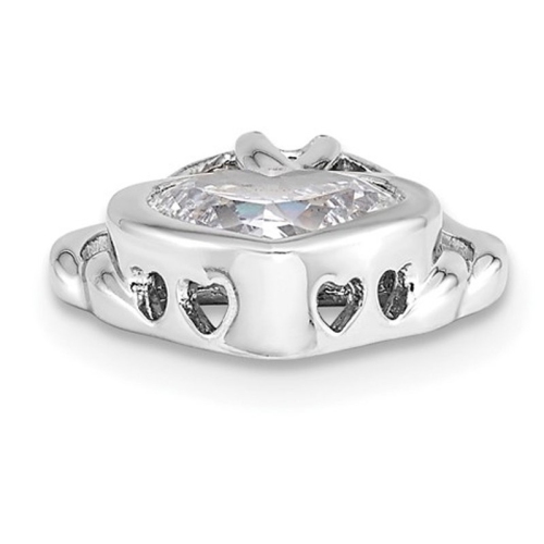 Wrapped Around My Heart Pendant Necklace in Sterling Silver with Synthetic Cubic Zirconia