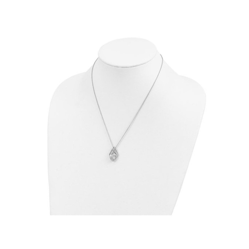 Wrapped Around My Heart Pendant Necklace in Sterling Silver with Synthetic Cubic Zirconia