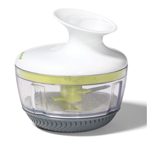 Starfrit - Rotary Base Chopper, 3 Stainless Steel Blades, Green