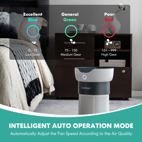 Costway Air Purifier for Home Office up to 1300 Sq Ft H13 True HEPA Filter Air Cleaner