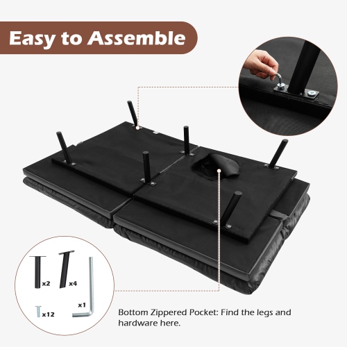 Costway Convertible Futon Sofa Bed Memory Foam Couch Sleeper with Adjustable Armrest Grey/Brown/Black