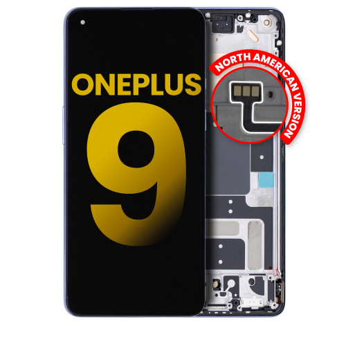 Replacement OLED Assembly With Frame Compatible For OnePlus 9 (North American Version) (Winter Mist) by ESOURCE PARTS - Refurbished condition - Image 3