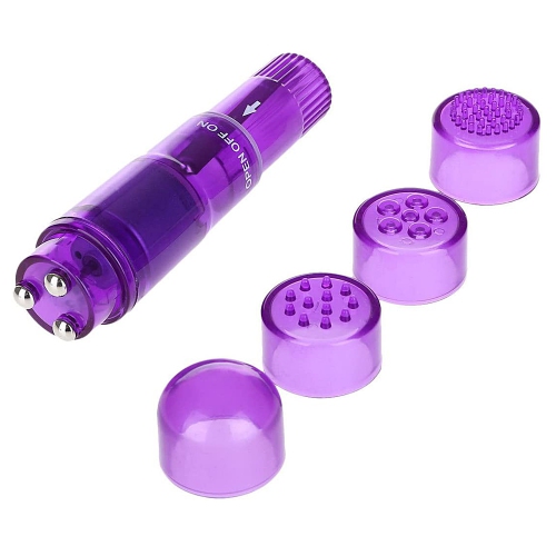 Sonique Speedy Pocket-Sized Vibrator Massager with Attachments