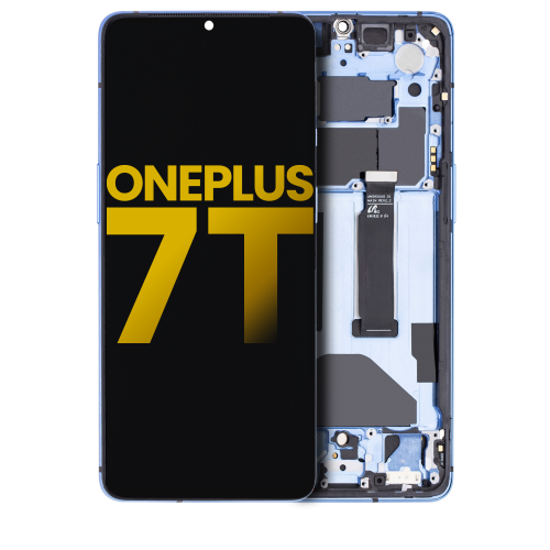 Replacement OLED Assembly With Frame Compatible For OnePlus 7T (Glacier Blue) by ESOURCE PARTS - Refurbished condition - Image 2