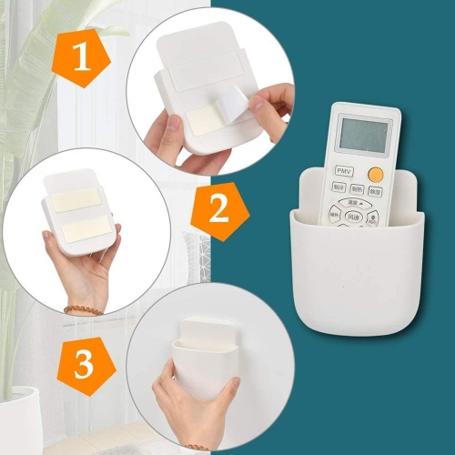 Universal Remote Holder Wall-Mounted Cell Phone Charging Holder Self-adhesive Storage Organizer For Kitchen Accessory