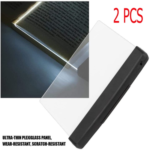 Lampe de livre de lecture à LED 2 pièces, lumière de livre à panneau plat à LED, protection des yeux, lumière de signet portable pour la lecture de