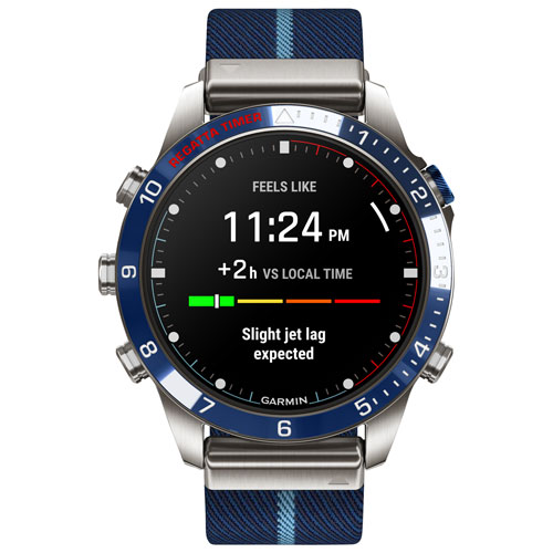 Montre intelligente nautique Bluetooth de 46 mm MARQ Captain Gen 2 de Garmin - Bleu marine