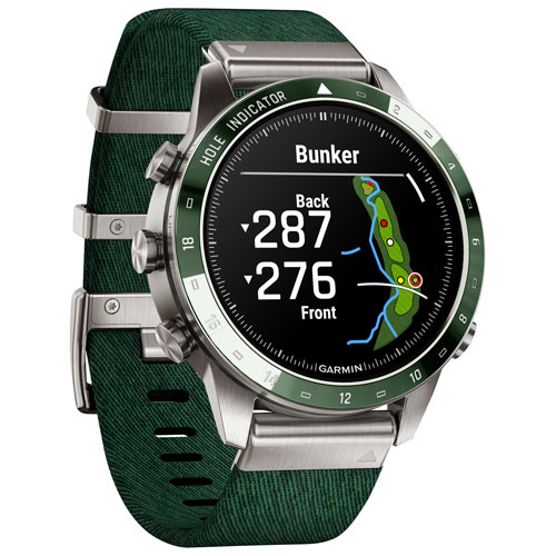 Montre GPS MARQ Golfer Gen 2 de 46 mm de Garmin avec moniteur de fréquence cardiaque - Vert pin