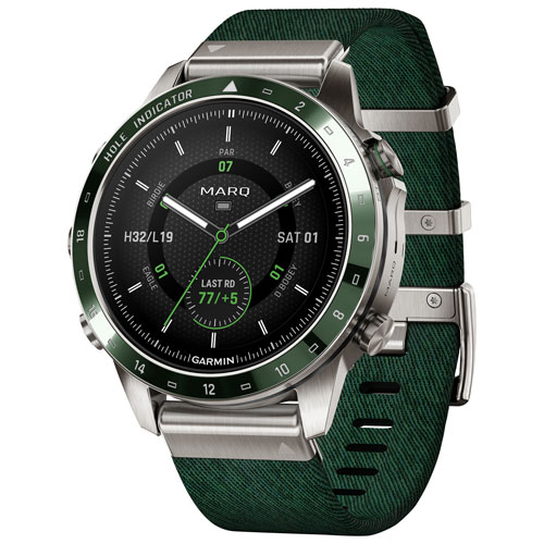 Montre intelligente Bluetooth avec GPS de 46 mm MARQ Golfer Gen 2 de Garmin - Vert pin