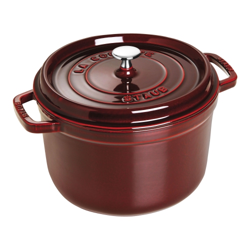 STAUB la cotte ronde en fonte 4,75 L, grande cocotte, GrenadineRouge
