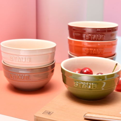 STAUB Ceramique 14 cm / 6 Piece Ceramic Large Rainbow Multi-Colour Large Bowl Set, Mixed Colours