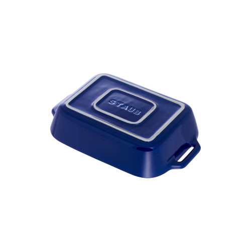 STAUB – Plat de cuisson rectangulaire en céramique Ceramique 4,4 L, bleu foncé
