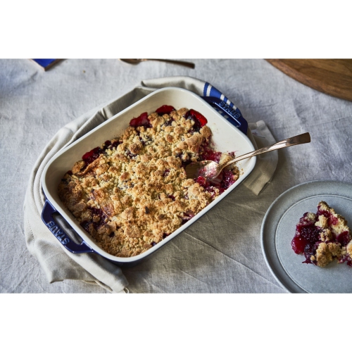 STAUB – Plat de cuisson rectangulaire en céramique Ceramique 4,4 L, bleu foncé