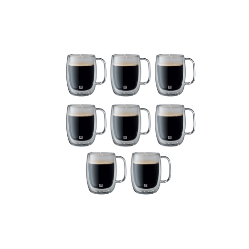 ZWILLING Sorrento Plus 8 Piece Double Espresso Mug Set - Value Pack, Transparent