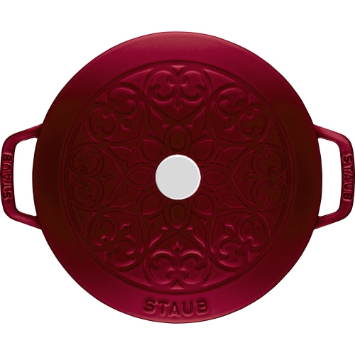STAUB La Cocotte Essential French Oven With Lily Lid And Trivet 2 Piece Cast Iron, Bordeaux