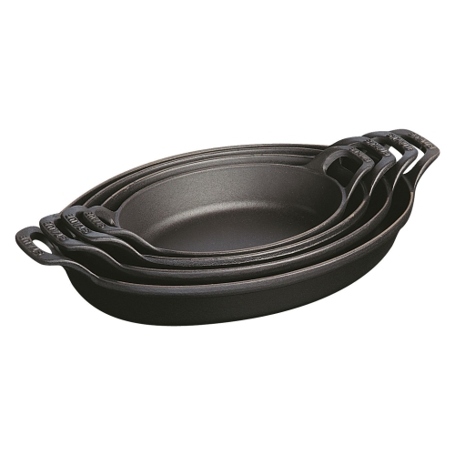 STAUB Specialities 1.6 L Cast Iron Oval Oven Dish, Black
