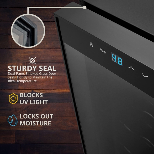 Ivation – réfrigérateur à vin autonome pour 18 bouteilles, refroidisseur à vin avec serrure, noir